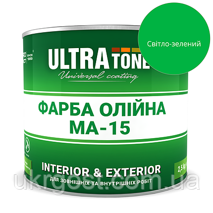 Фарба олійна Dnipro-Contact МА-15 Світло-зелений глянець 2,5 л, фото 1