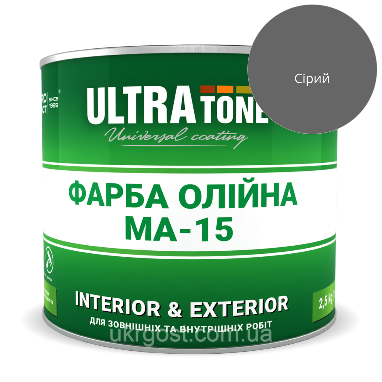 Фарба олійна Dnipro-Contact МА-15 Сірий глянець 2,5 л