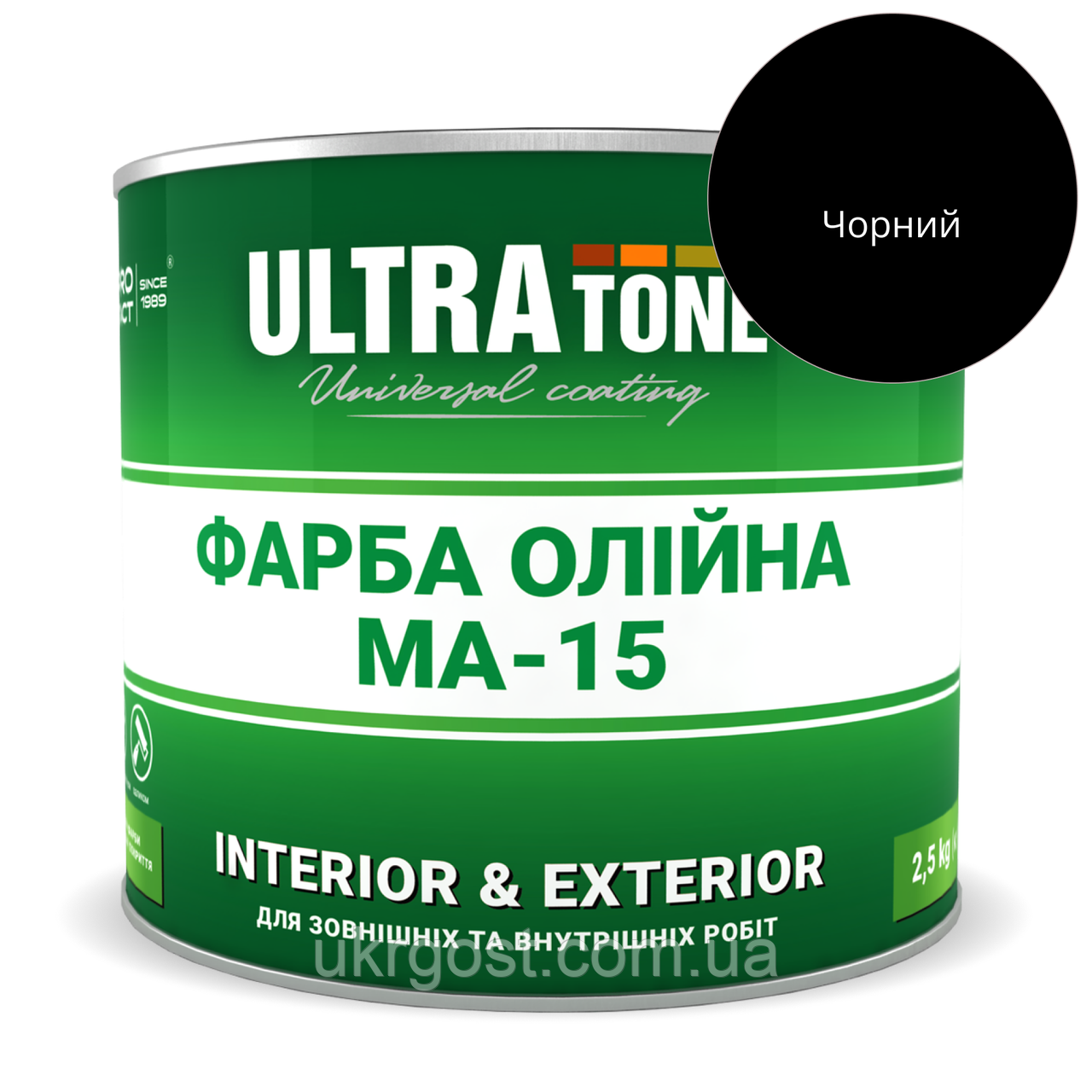 Фарба олійна Dnipro-Contact МА-15 Чорний глянець 1 л