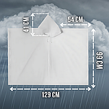 Дощовик жіночий чоловічий, плащ дощовик на кнопках, пончо жіноче чоловіче підліткове Hechpro 1060 білий, фото 5