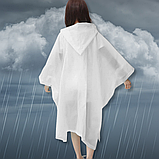 Дощовик жіночий чоловічий, плащ дощовик на кнопках, пончо жіноче чоловіче підліткове Hechpro 1060 білий, фото 7