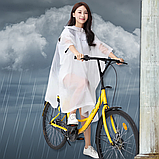 Дощовик жіночий чоловічий, плащ дощовик на кнопках, пончо жіноче чоловіче підліткове Hechpro 1060 білий, фото 9