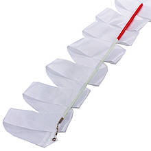 Стрічка з паличкою для художньої гімнастики 4 метри, карабін метал, Білий