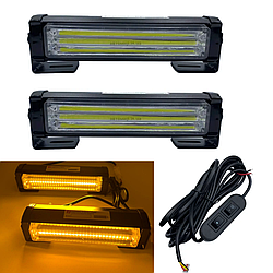 Автомобільний Led ДХО стробоскоп жовтого кольору 12-24 вольт 20 ват 16,5 см