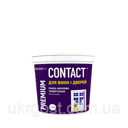Емаль акрилова для вікон та дверей Біла Dnipro-Contact Білий напівглянець 0,75 кг, фото 1