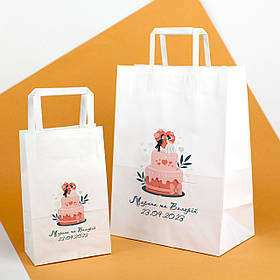 Весільний Подарунковий Пакет з Написом "Молодята" 260*150*350 мм