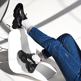 Снікерси жіночі шкіряні чорного кольору “Style Shoes”