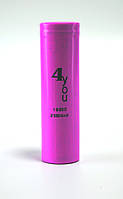 Акумулятор 18650 4you Li-ion 3,7V 2500mAh з плоским плюсом для ліхтариків