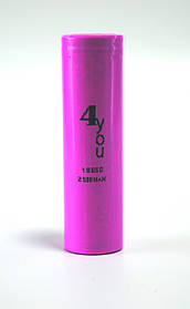 Акумулятор 18650 4you Li-ion 3,7V 2500mAh з плоским плюсом для ліхтариків