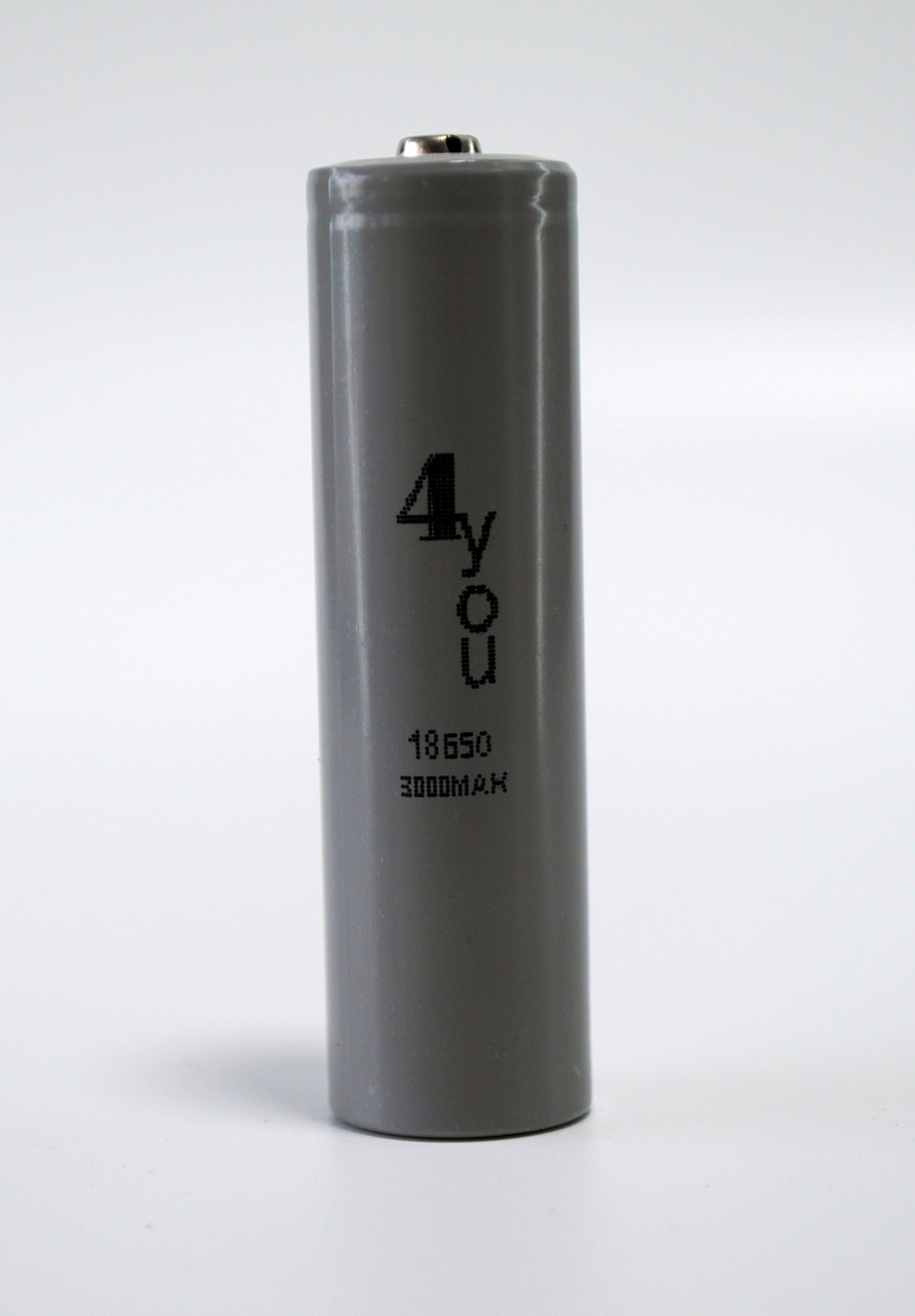 Акумулятор 18650 4you Li-ion 3,7V 3000mAh з клемним виступом для ліхтариків