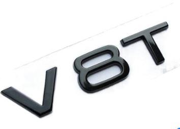 Шильдик емблема напис на багажник AUDI V8T V 8 T колір чорний