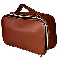 Універсальна косметичка органайзер, дорожній б'юті кейс для косметики шкірозамінник