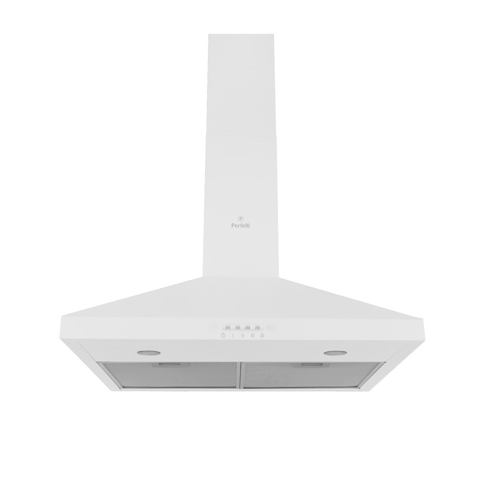 Кухонна витяжка Perfelli K 6402 WH 850 LED, біла купольна декоративна настінна витяжка на кухню, 60 см, фото 1