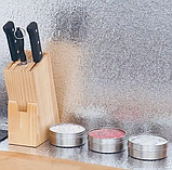 Антижирова наклейка для кухні al-01 Фольга алюмінієва клейка для кухонних поверхонь 3 м для кухні, фото 3