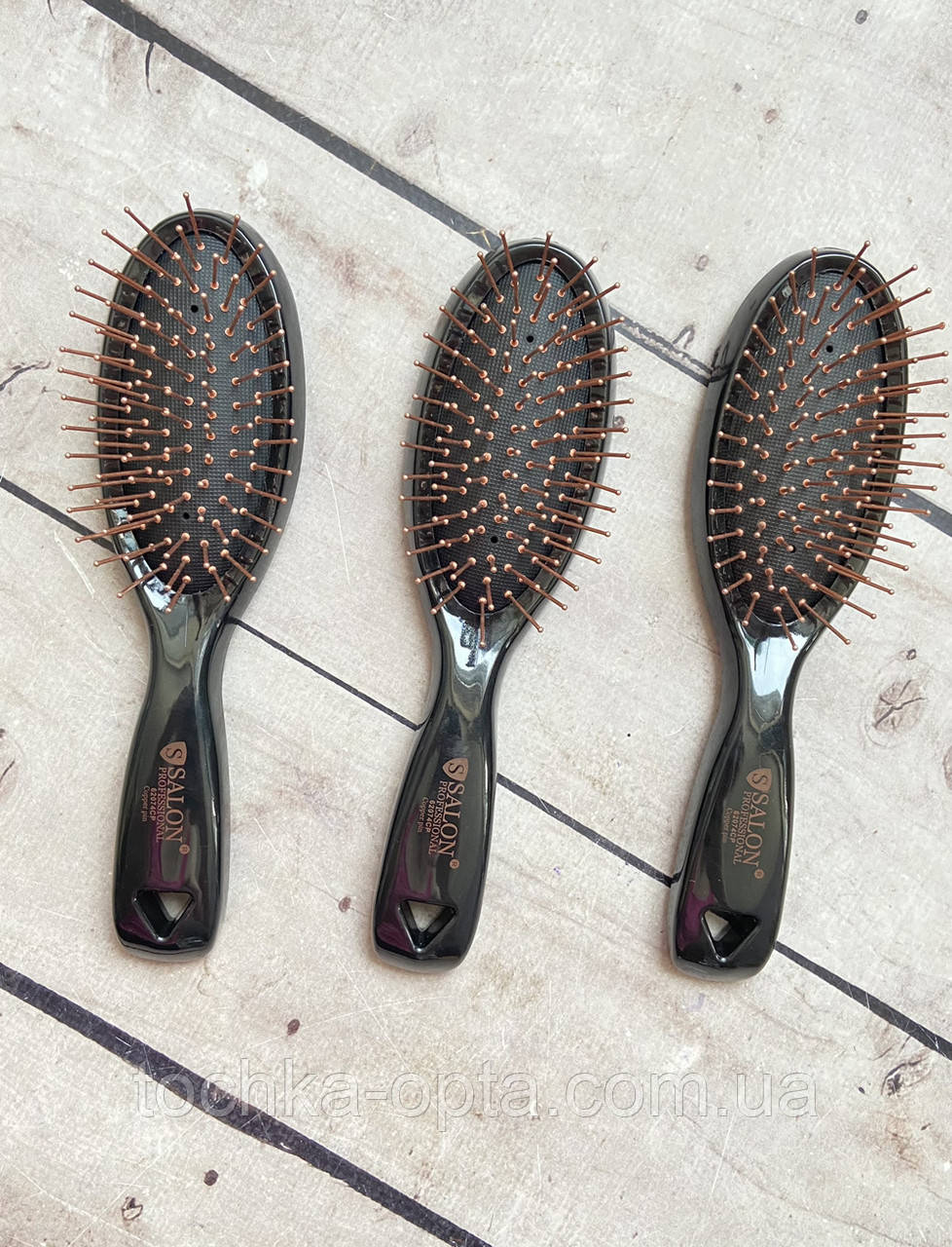 Масажна щітка для волосся SALON PROFESSIONAL маленька металеві зубці, фото 1