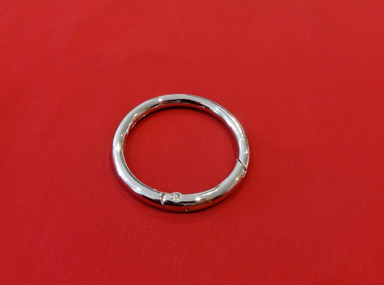 Кільце-карабін 30 мм колір срібло, фото 1