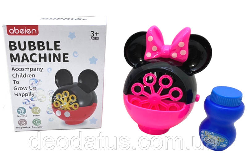 Іграшка бульбашкова машина Міккі на батарейках 99008 Мильні бульбашки, фото 1