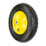 Колесо на тачку садово-будівельну пневмо Budmonster 4х8 о/d=16 мм d = 38 см втулка 105 мм, фото 2