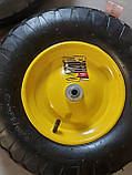 Колесо на тачку садово-будівельну пневмо Budmonster 4х8 о/d=16 мм d = 38 см втулка 105 мм, фото 3