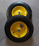 Колесо на тачку садово-будівельну пневмо Budmonster 4х8 о/d=16 мм d = 38 см втулка 105 мм, фото 6