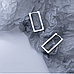 Сережки срібні Прямокутники в стилі Мінімалізм, великі сережки, срібло 925 проби, фото 5
