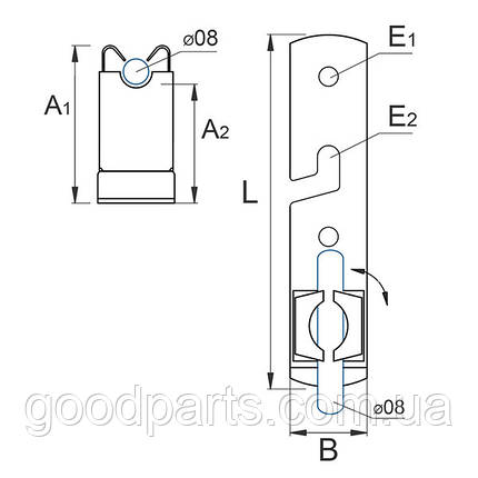 Тримач дроту даховий з нержавіючої сталі з гачком 12/12/1 Ni, фото 2