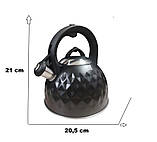 Чайник з нержавіючої сталі 3 л , зі свистком Bass Polska BH 98053 чорний, фото 4