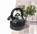 Чайник з нержавіючої сталі 3 л , зі свистком Bass Polska BH 98053 чорний, фото 7