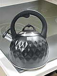 Чайник з нержавіючої сталі 3 л , зі свистком Bass Polska BH 98053 чорний, фото 8