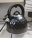 Чайник з нержавіючої сталі 3 л , зі свистком Bass Polska BH 98053 чорний, фото 9