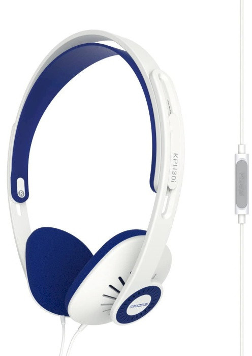Навушники On-Ear Koss KPH30iW, 3.5 mini-jack, 1.2м, Білий