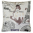 Подушка декоративна диванна з наповнювачем гречане лушпиння Думка 30х30 Париж, фото 2
