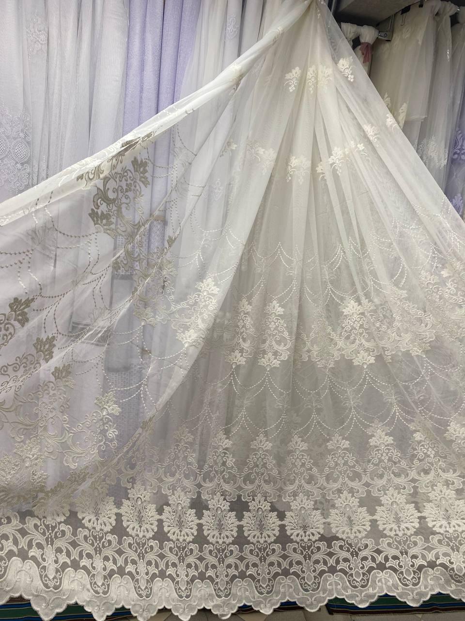 Тюль бамбук заввишки 2,8 м. крем