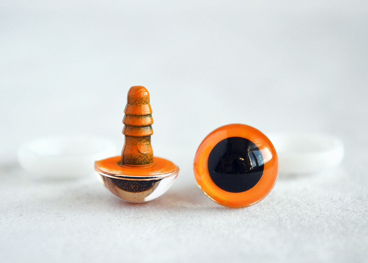 Очі для іграшок гвинтові, d-12 мм, помаранчеві, пара, фото 1