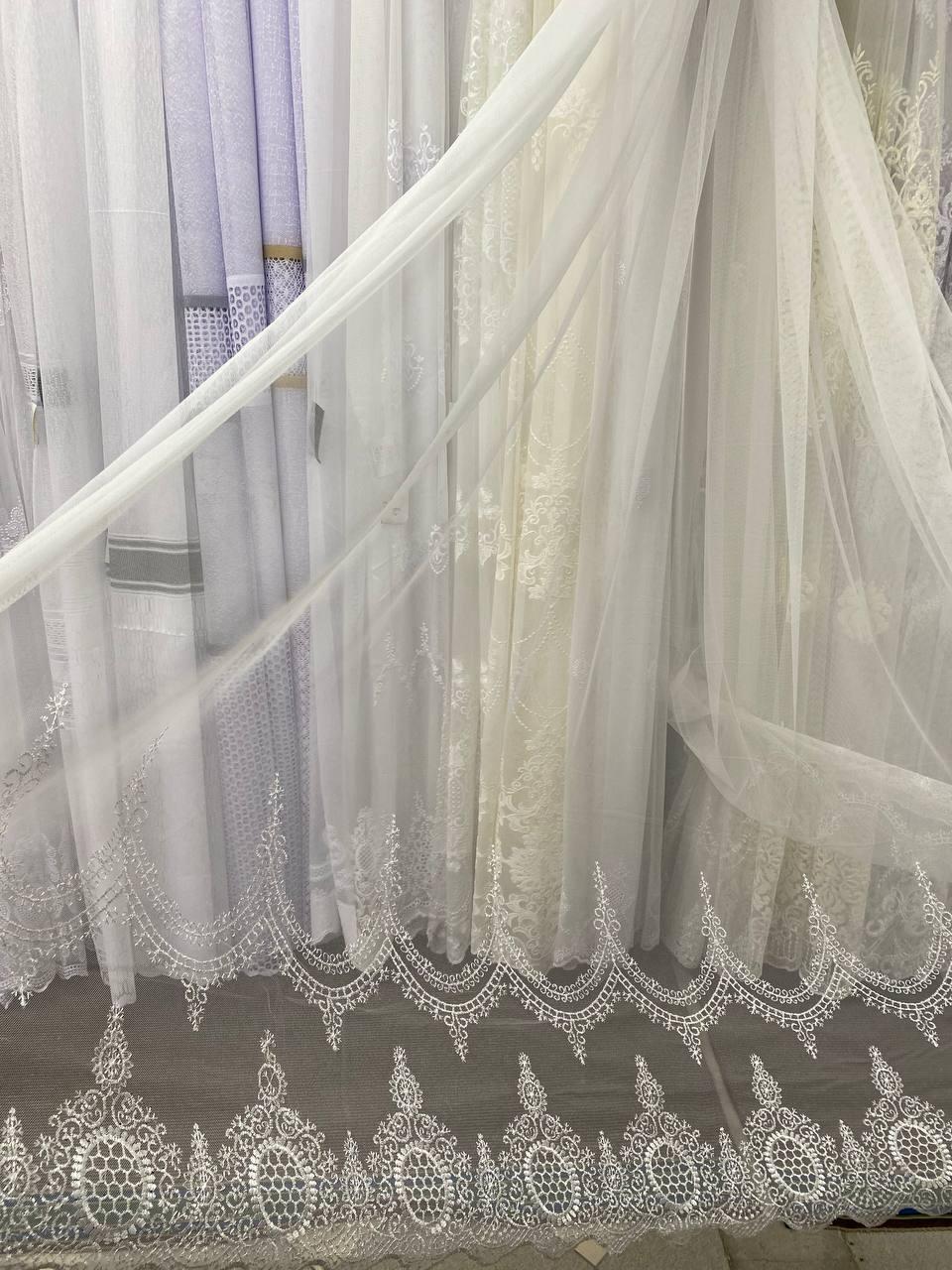 Тюль грек сітка заввишки 2,9 м. кремова