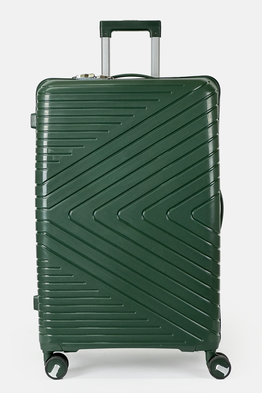 Велика пластикова валіза Tourist 301-1-GRN зелена, фото 1