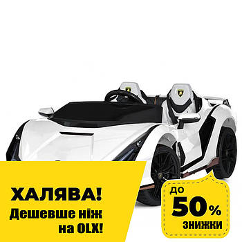Електромобіль Lamborghini дитячий (4 мотори 30W, акумулятор 12V14AH, пульт 2,4G) Bambi M 5072EBLR-1 Білий