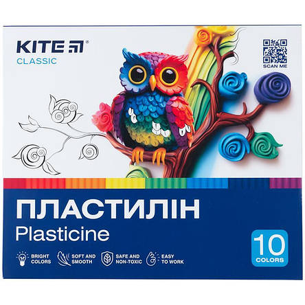 Пластилін Kite Classic 10кол. 200гр. K-084, фото 1