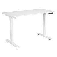 Стіл комп'ютерний 2E СЕ120W-MECHANIC, регулювання висоти, механіка, 72/120х120x60см, білий