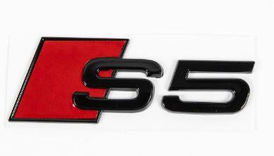 Шильдик емблема напис на багажник AUDI S5 колір чорний глянець