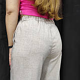 Штани жіночі палаццо тонкі брюки літні 48 беж, фото 2