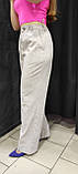 Штани жіночі палаццо тонкі брюки літні 48 беж, фото 5