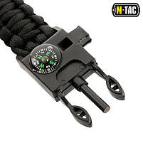 M-Tac браслет паракорд з висікачем іскор, компасом і свистком Black, фото 3