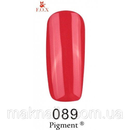 Гель-лак F. O. X. Pigment №89 червоно-кораловий, емаль 6 ml