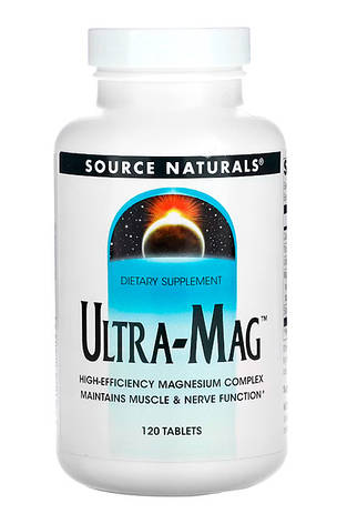Мінерал Магній комплекс + B6 Source Naturals Ultra-Mag 120 таб США, фото 1