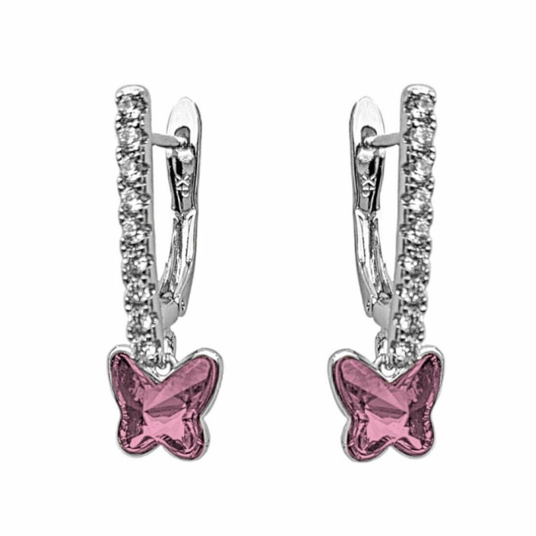 Сережки родіум Swarovski "Метелик"
