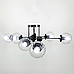Люстра  в корпусі метал хром з чорною/білою фурнітурою на 8 плафонів білий матовий/прозорий/графіт, фото 3