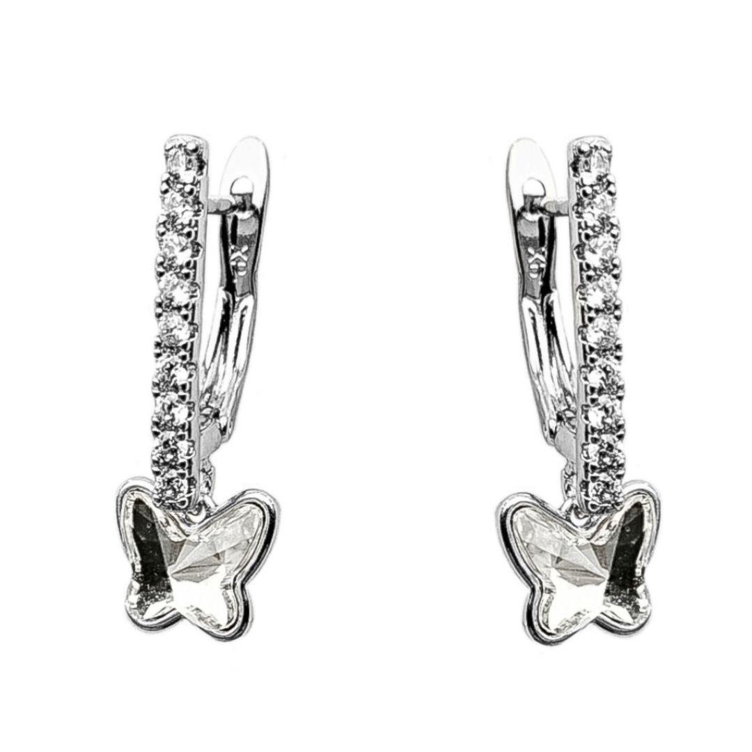 Сережки родіум Swarovski "Метелик"