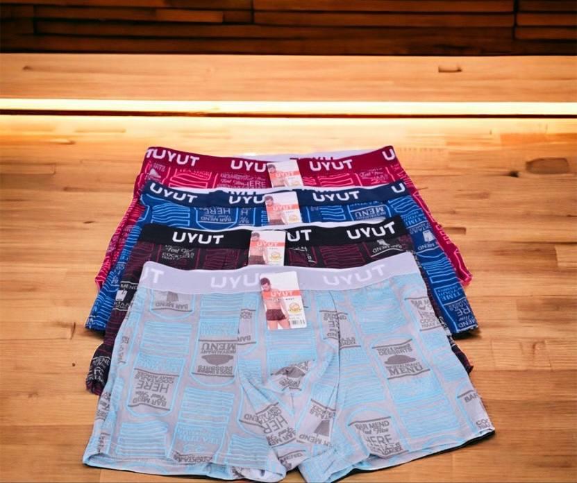 Труси чоловічі 12 штук боксери з бавовни + бамбук UYUT розмір XL-4XL (48-54) мікс кольорів