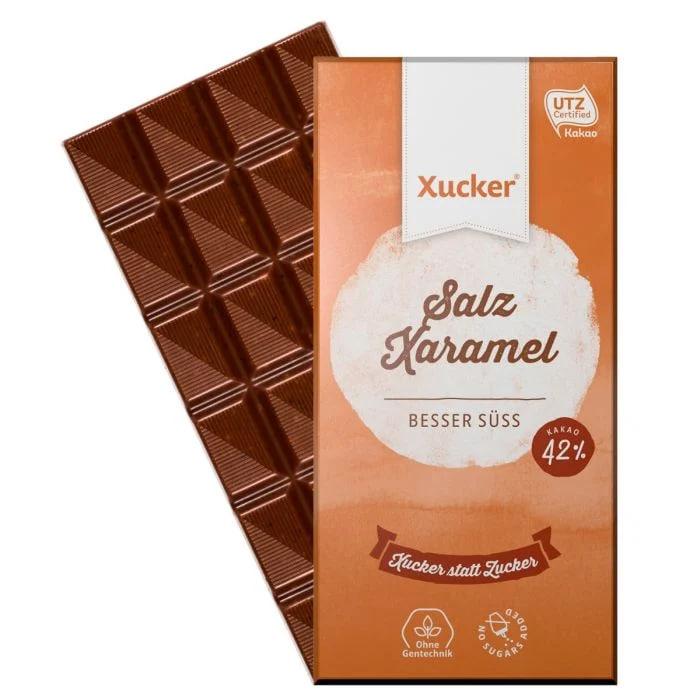 Шоколад зі смаком солоної карамелі без цукру Xucker, 80 г